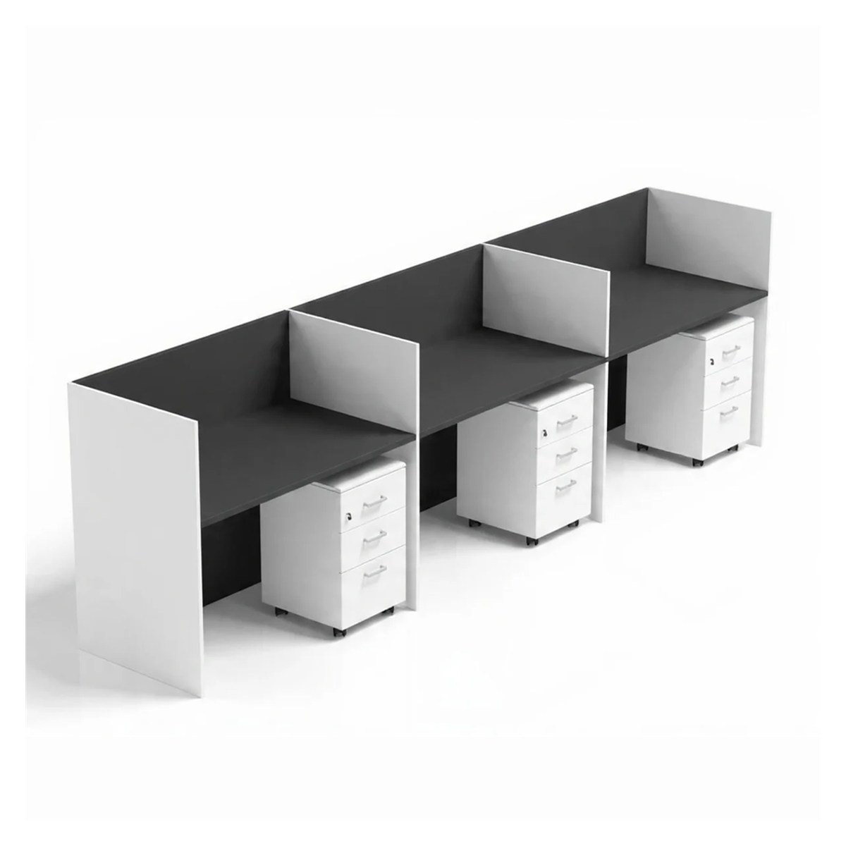 Workstations with 3 Side 6ft Walls 6x2 Workstations with 3 Side 6ft Walls 6x2